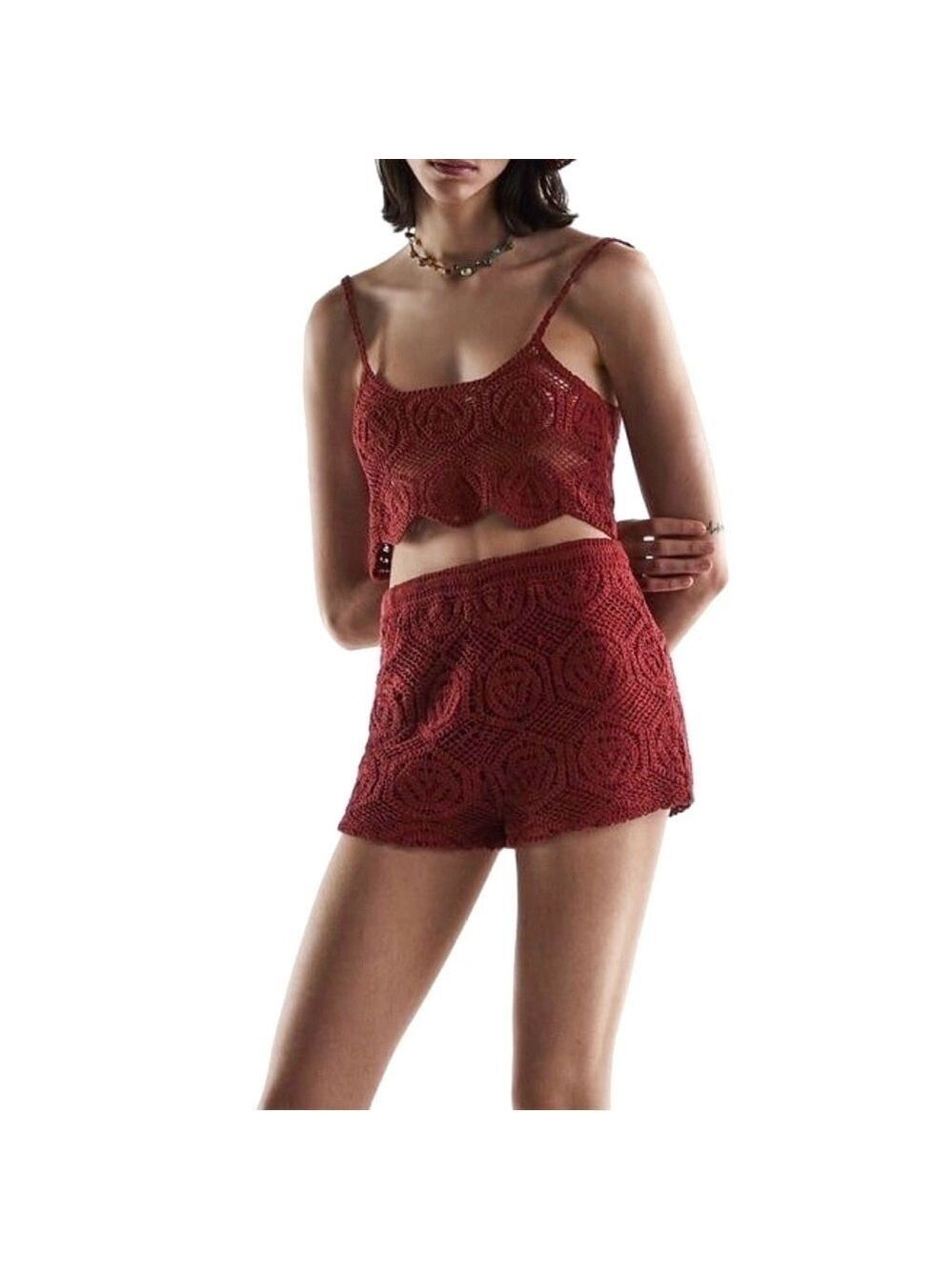 MAAC London Crochet Crop Top & Shorts Set - Picture 10 of 12